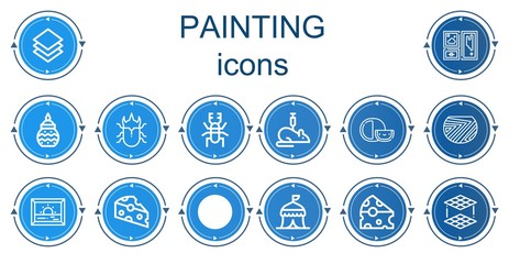 Editable 14 painting icons for web and mobile