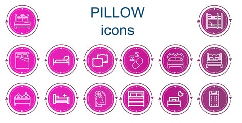 Editable 14 pillow icons for web and mobile