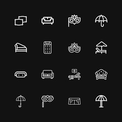 Editable 16 comfort icons for web and mobile