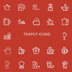 Editable 22 teapot icons for web and mobile
