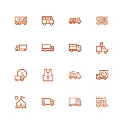 Editable 16 trailer icons for web and mobile