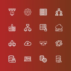 Editable 16 networking icons for web and mobile