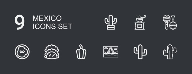 Editable 9 mexico icons for web and mobile