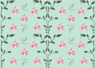 Seamless Pattern Floral Illustration