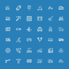 Editable 36 vehicle icons for web and mobile