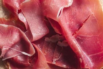 Serrano ham texture, traditional spanish snack