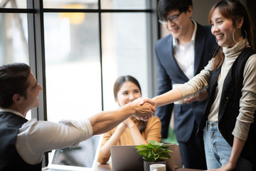 co-worker business team discussion at the modern office