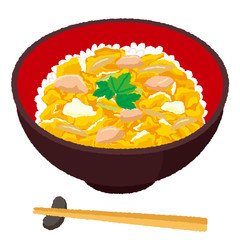 親子丼のイラスト