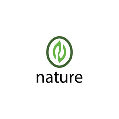 N nature logo concept template.