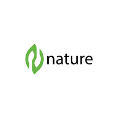N nature logo concept template.