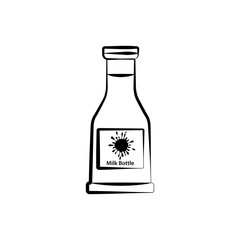 Milk Bottle Icon Vector Logo