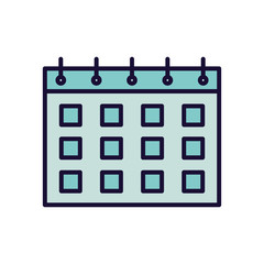 Isolated calendar line and fill style icon vector design