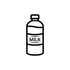 Milk Bottle Icon Vector Logo