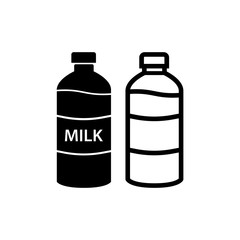 Milk Bottle Icon Vector Logo