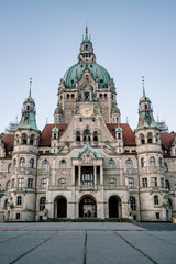 Fototapeta na wymiar Neues Rathaus in Hannover, Niedersachsen. 