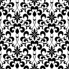 エレガントなシームレスパターンの背景_白黒