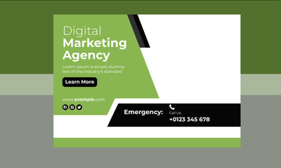 Marketing agency horizontal flyer design