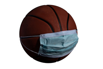 Basketball ball wearing a mask