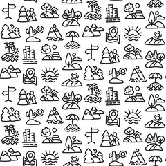 landscapes seamless pattern