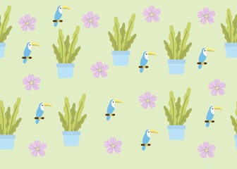 Seamless Pattern Floral Illustration