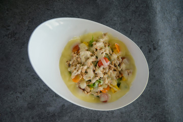 tuna salad on loft table
