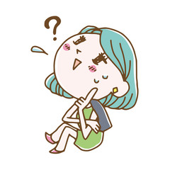 Illustration of a Woman Cheating Something