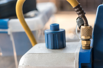 Obraz premium Vacuum pumps for air conditioning installation and cooling system installation