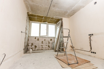 Renovation concept - room during restoration