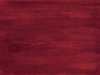 Watercolor dark burgundy background painting. Aquarelle deep cabernet color backdrop. Old red-pink hand painted texture.