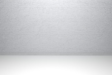 White concrete wall and white floor as background