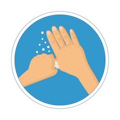 Washing hands with soap vector sign