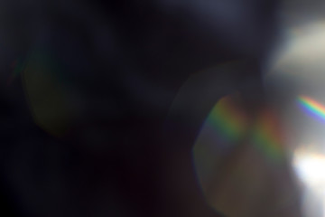 Lens flare and light leak haze texture on a black background.