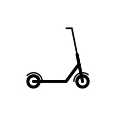 Electric graphic scooter icon isolated on white. Vector illustration of ECO kick transport.