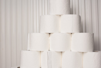 toilet paper on light background