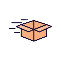 Delivery open box line and fill style icon vector design