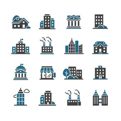 Architecture city vector icon set