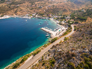 Aerial  view of  Agios Nikolaos city  in Zakynthos (Zante) island, in Greece