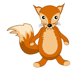 Cute fox vector isolated on white background. Illustration for decoration and design, children's books and coloring, stickers, fabrics, packaging, postcards and more.