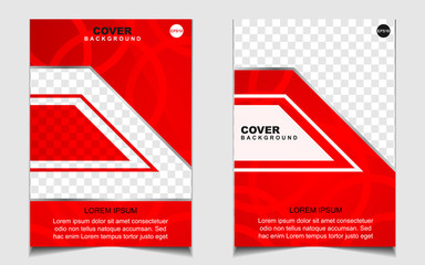Modern red and white a4 brochure cover design background template for business and corporate. Layout space for photo. Vector graphic can use company profil, flyer, presentation, advertising, banner