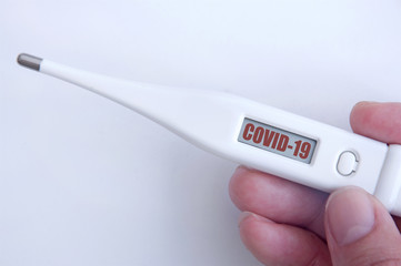 Coronavirus covid-19 temperature check concept