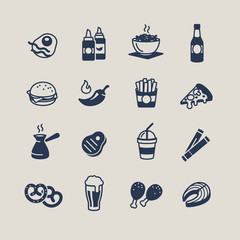 Pub and food Icons set