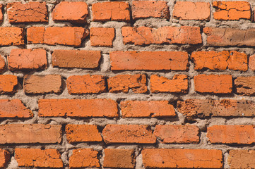 Obraz premium Part of a red brick wall.Texture.Background.Photo.
