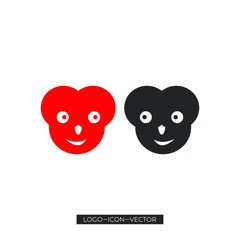 Obraz premium Set of smile emoticons isolated on white background. Line icons emoticons. Happy and unhappy smileys. Emoji set. Green and red color. Vector illustration 