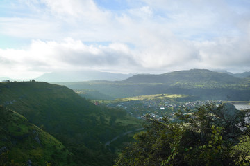 mountain landscape with clouds