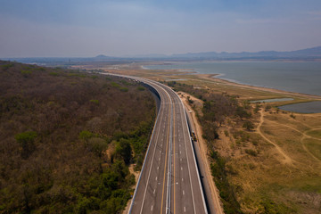 Aerial view Khao Yai Thiang windmill Lam Takhong, Nakhon Ratchasima, Thailand