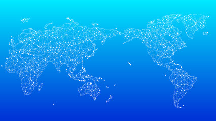 デジタルネットワークテクノロジー青色背景世界地図素材 © rrice