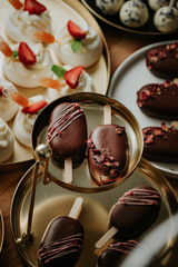 Sweet table at a wedding, monoportions and other sweets, cakesicles