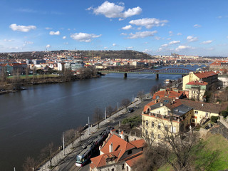 Fototapeta na wymiar The Vltava River running through Prague