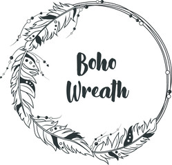 Bohemian wreath design