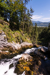 Route by Golinger with its impressive Waterfall in Golling an der Salzach, located near Salzburg (Austria).